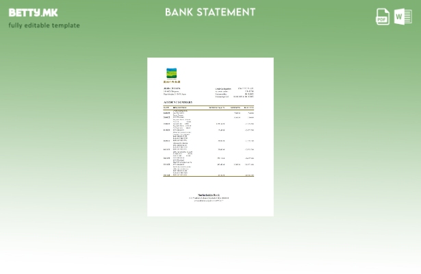 Модерен стил Јапонски Норинчукин банкарски шаблон ексел