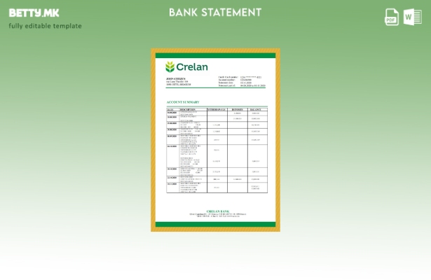 Модерен стил Белгија Crelan извод од банка шаблон vesion