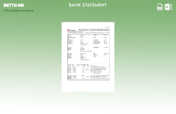 Модерен стил Индија Finacle банка извод шаблон ексел