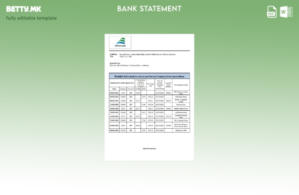 Модерен стил Либан Cedrus шаблон за извод од банка