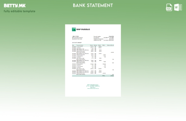 Модерен стил Мавританија BNP Paribas банкарски ексел шаблон