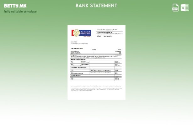 Модерен стил Непалски Растрија Баниџа шаблон за извод од банка