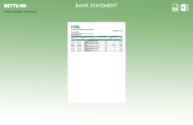 Модерен стил Пакистански шаблон за зборови за извод на сметката HBL