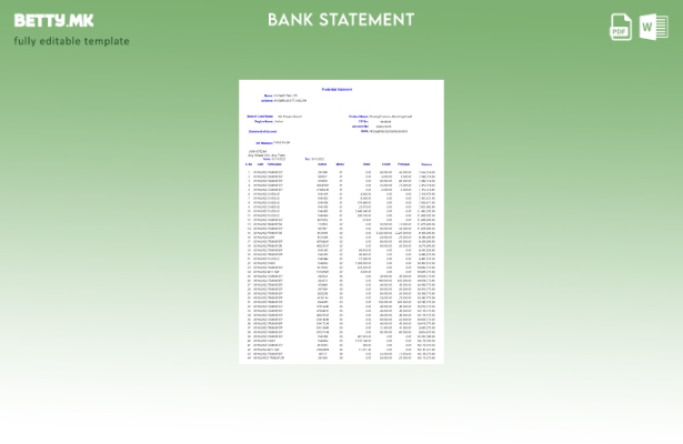 Модерен стил Пакистански ICI шаблон за извод од банка