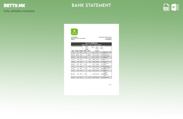 Модерен стил Палестина Кудс банка извод шаблон ексел