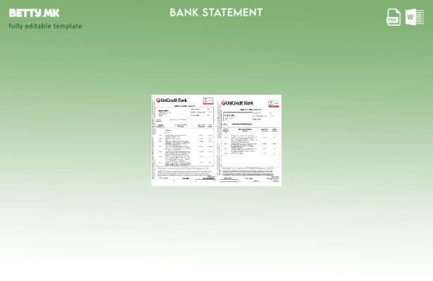 Модерен стил Романија UniCredit извод од банкарски ексел шаблон