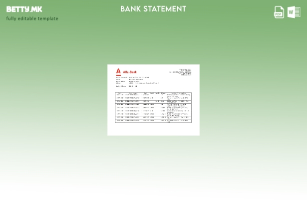 Модерен стил Руски Алфа банка шаблон за зборови за доказ за изјава за адреса