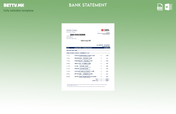 Модерен стил Тајландски DBS банкарски шаблон ексел