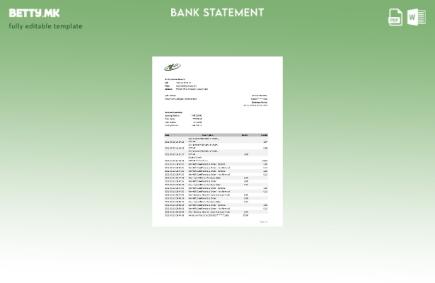 Модерен стил Туркменистан Халкбанк банка извод шаблон ексел