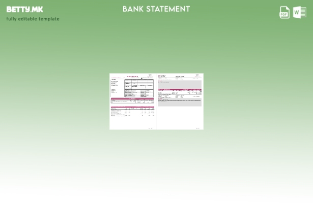 Модерен стил Шаблон за ексел страници за извод од банка на Индија Оска