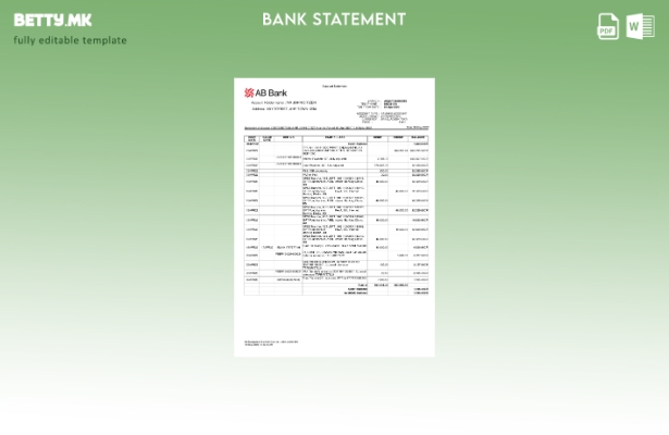 Модерен стил Шаблон за збор за извод од банка АБ на Бангладеш