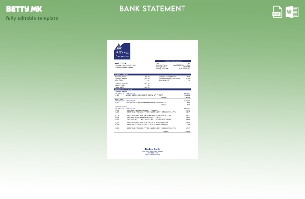 Модерен стил Шаблон за збор за извод од банка Етиопија Дашен