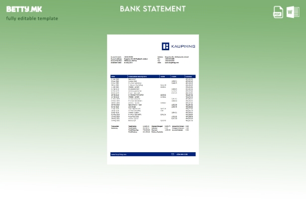 Модерен стил Шаблон за збор за извод од банка Исланд Кауптинг
