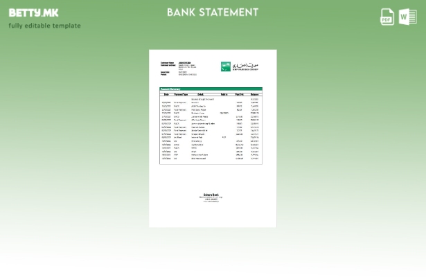 Модерен стил Шаблон за збор за извод од банка Либија Сахара