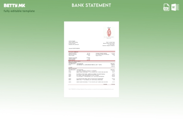 Модерен стил Шаблон за збор за извод од банка во Бахреин Ал Салам