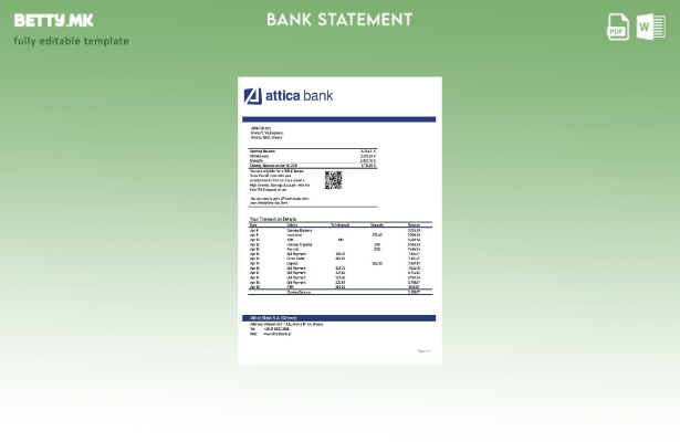 Модерен стил Шаблон за збор за извод од банка во Грција Атика