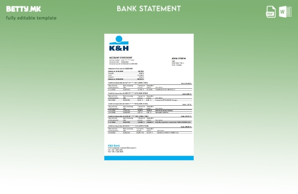 Модерен стил Шаблон за збор за извод од банка во Унгарија K&H