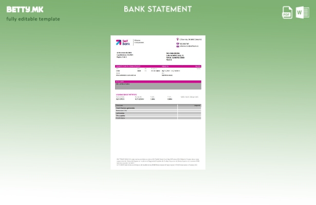 Модерен стил Шаблон за збор за изјава за адреса на само банка на Шпанија