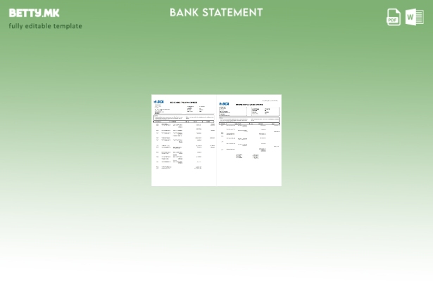 Модерен стил Шаблон за збор страници за извод од банка во Индонезија BCA