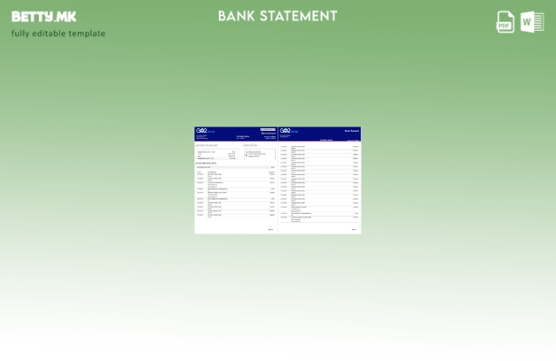 Модерен стил Шаблон за збор страници за извод од банка UK GO