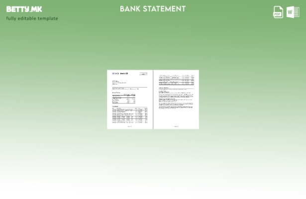 Модерен стил Шаблон за збор страници за извод од банкарска картичка Мета на САД