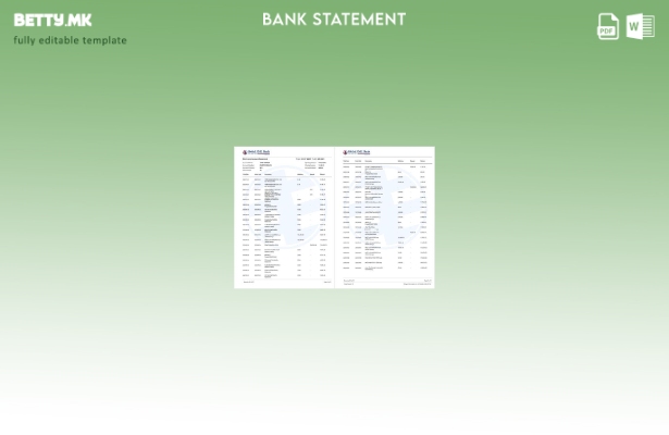 Модерен стил Шаблон за збор страници за извод од банкарска сметка на Индија Glob