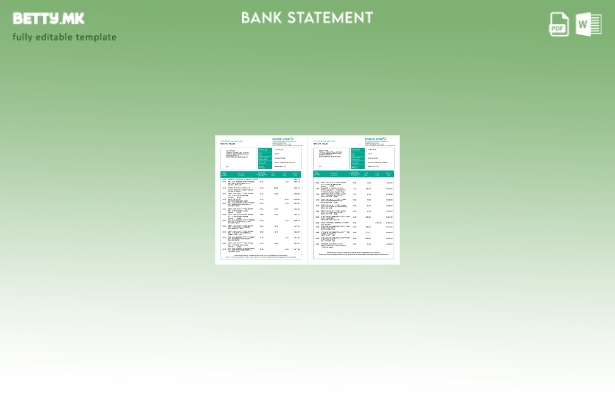 Модерен стил Шаблон за збор страници за изводи од банка во Брунеи Бајдури