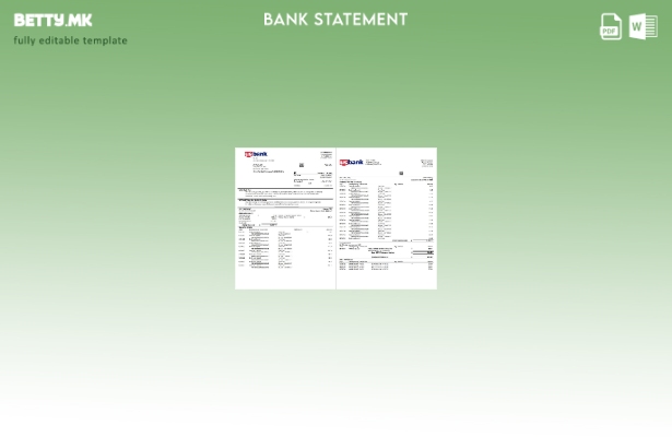 Модерен стил Шаблон за збор страници за изводи од банка во САД