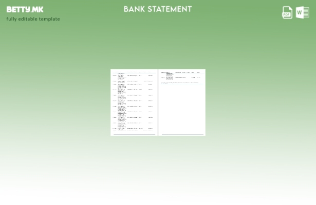 Модерен стил Шаблон за збор страници за изводи од банкарска сметка на Зимбабве 1
