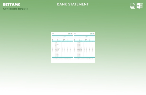 Модерен стил Шаблон за збор страници за изводи од банкарски изводи во Кенија CBA
