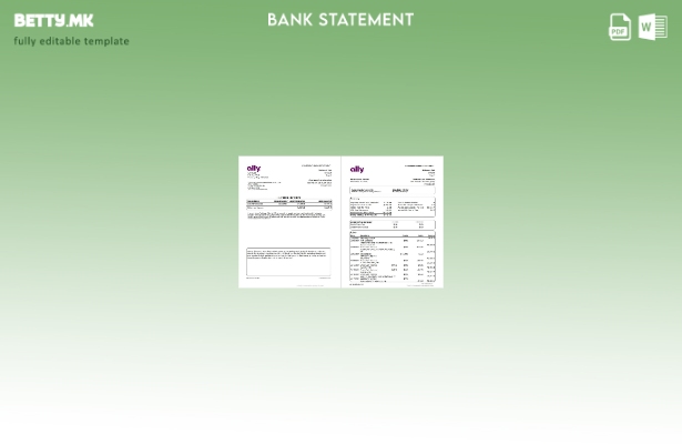 Модерен стил Шаблон за збор страници за изводи од банкарски изводи на сојузникот