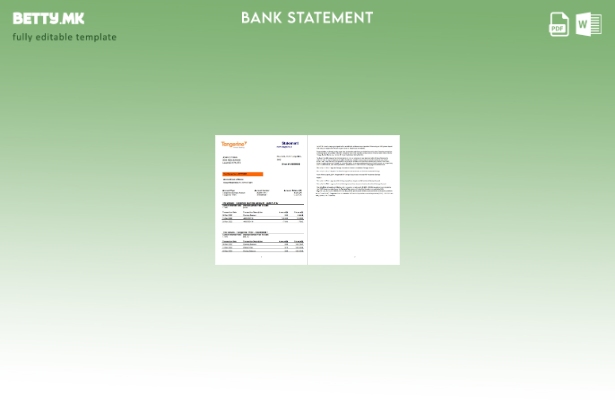 Модерен стил Шаблон за зборови за изводи од банкарски изводи од Канада Мандарина