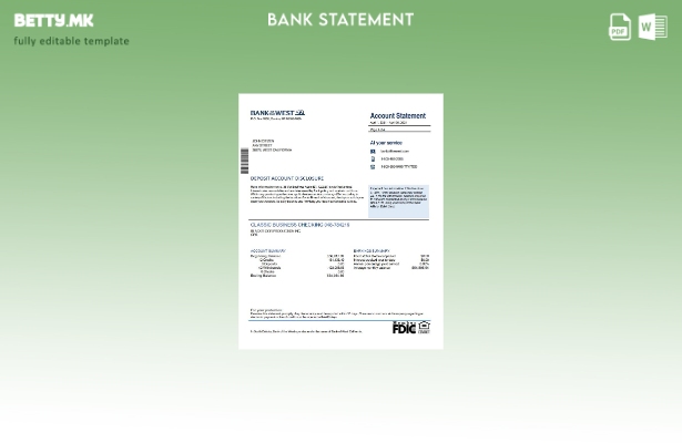 Модерен стил Шаблон за зборови за изводи од банката на Западниот брег на САД