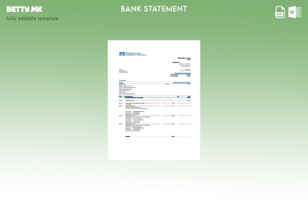 Модерен стил Шаблон за зборови за изјава на Фолксбанк Џевербанк