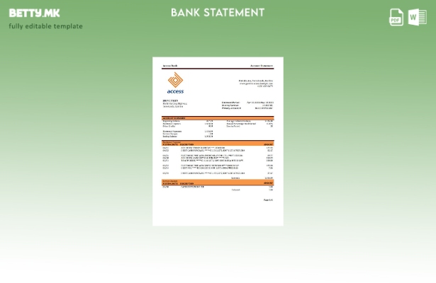 Модерен стил Шаблон за извод од банка за пристап Гамбија