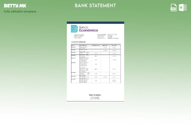 Модерен стил Шаблон за извод од банка Angola Banco Ecenomico