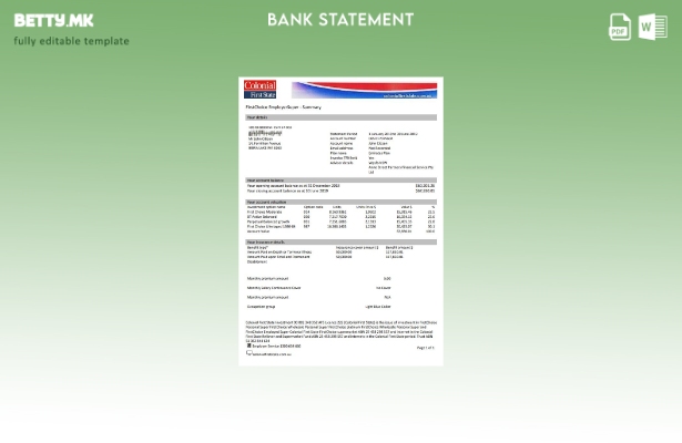 Модерен стил Шаблон за извод од банкарска банкарска колонијална прва држава Авст