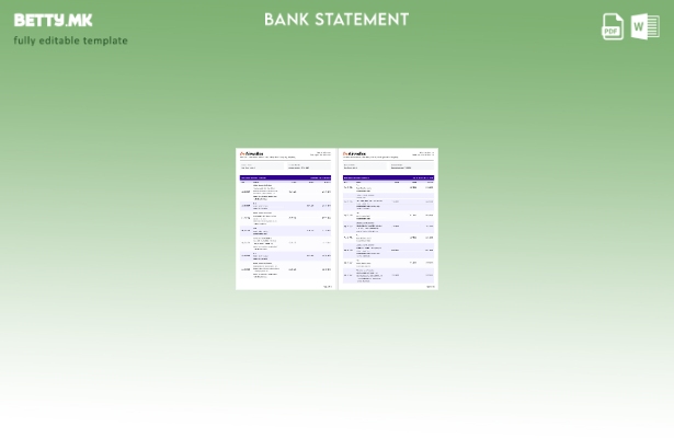 Модерен стил Шаблон за страници за извод на сметката Hong Kong Airwallex Limited