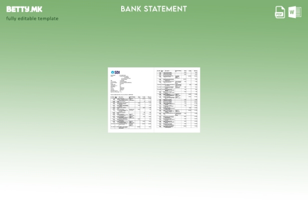 Модерен стил Шаблон за страници со зборови за извод на сметката на Државната бан