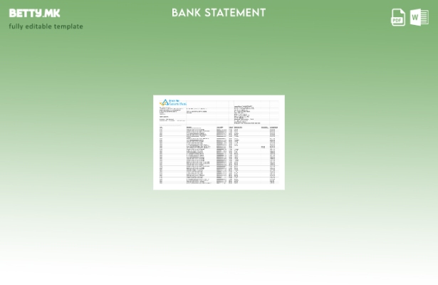 Модерен стил Шаблон за страници со зборови за извод од банка на Индија Канара