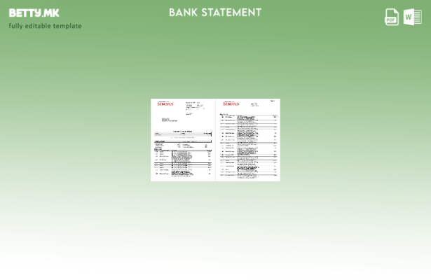 Модерен стил Шаблон за страници со зборови за изјава на САД Synovusbank