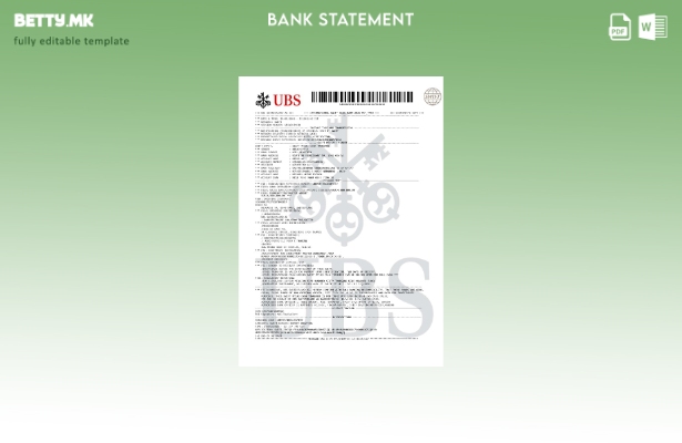 Модерен стил Швајцарија УБС Банка SWIFT Меѓународен шаблон за трансфер на жица