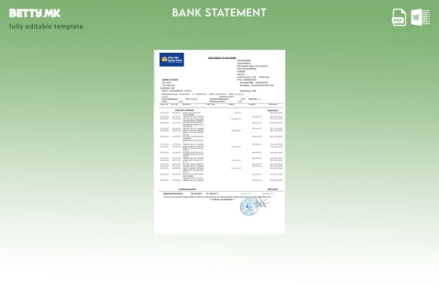 Модерен стил индиски шаблон за збор за извод од сметката
