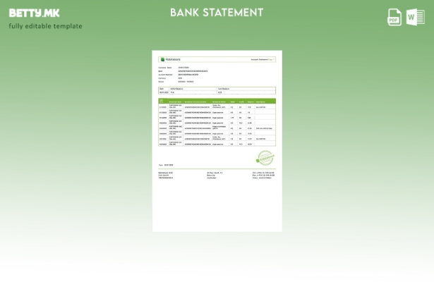 Модерен стил на Азербејџан Шаблон за извод на сметката на Rabitəbank