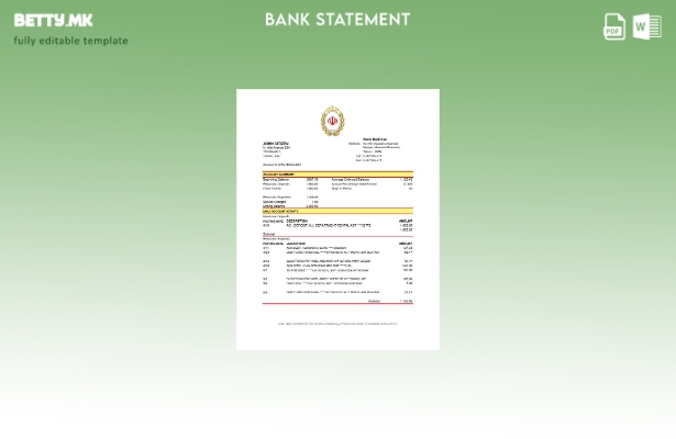 Модерен стил на Иран Мели банкарски шаблон ексел