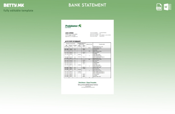 Модерен стил на Никарагва Banco de la Producción шаблон за извод од банка