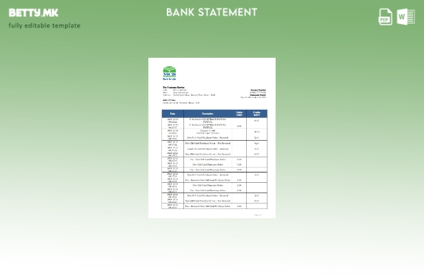 Модерен стил на ОАЕ MCB шаблон за извод од банка