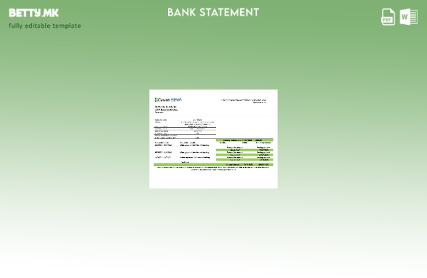 Модерен стил на Романија Garanti BBVA шаблон за извод од банка