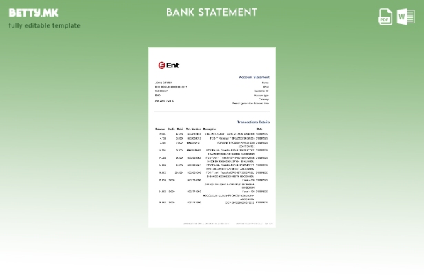 Модерен стил на САД Колорадо Ент Кредитна унија шаблон извод од банка