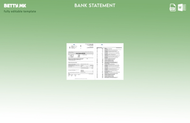 Модерен стил на САД Шаблон за зборови за изводи од трета банкарска сметка